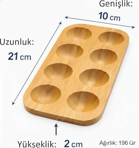 Alternative view of Bambu Yumurtalık 8 Gözlü, Suya Dayanıklı Pürüzsüz Yumurta Standı, Tezgah ve Dolap Kullanımı (1)