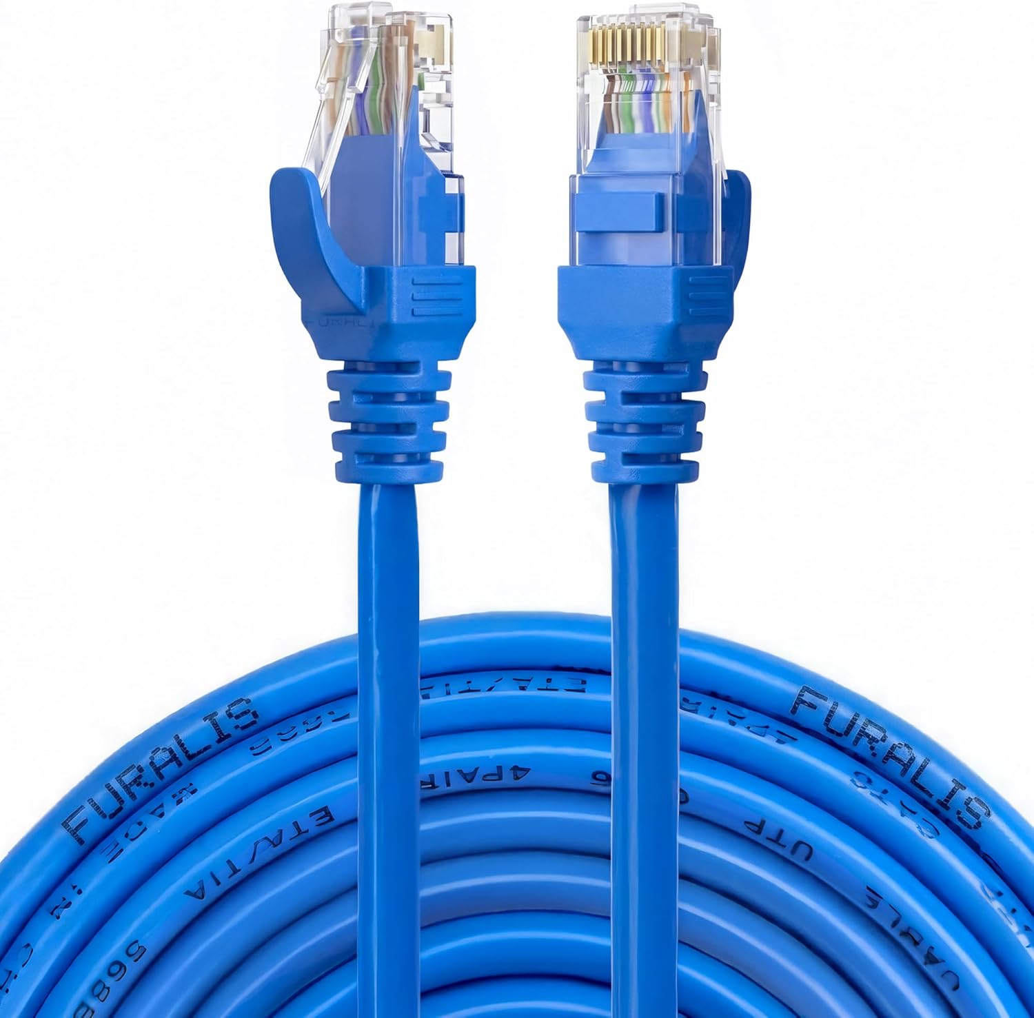 Cat6 Ethernet Kablosu (20 METRE) - 1000 Mbps’e Kadar Veri aktarımı - Fabrikasyon Konnektörlü - Mavi