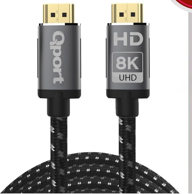 Qport Q-HDMI215 5m HDMI 2.1V 8K örgülü altın uçlu