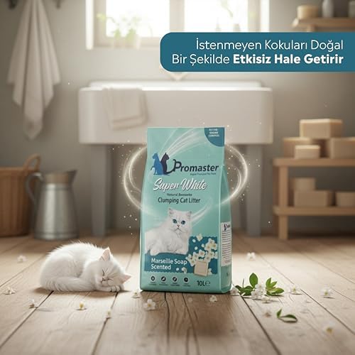 Alternative view of Süper Beyaz Doğal Bentonit Topaklanan Kedi Kumu Marsilya Sabunu Kokulu 10 LT