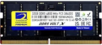 Alternative view of TwinMOS DDR5 32GB 4800MHz CL40 Notebook Ram (TMD532GB4800S40)