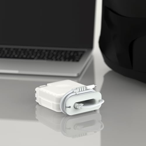 Alternative view of MacBook Pro 14 inç M1-M5 Uyumlu Sert Kapak Şarj Aleti Kılıfı Kablo Koruyucu | 70W USB-C / 45W MagSafe 1–2 – 360° Çevresel Darbe Koruması, Organizerli Tasarım Şeffaf