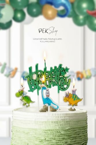 Alternative view of Dinazor Tema Happy Birthday Mum Seti 3lü Ayıcık Tema Doğum Günü Pasta Mum Seti