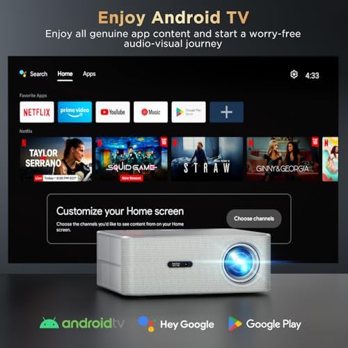 P7 Full HD Projeksiyon Cihazı, 4K Destekli, Lisanslı TV, LED 7000 Lümen, Bluetooth, 8W Hoparlör, HDMI ve USB Girişli