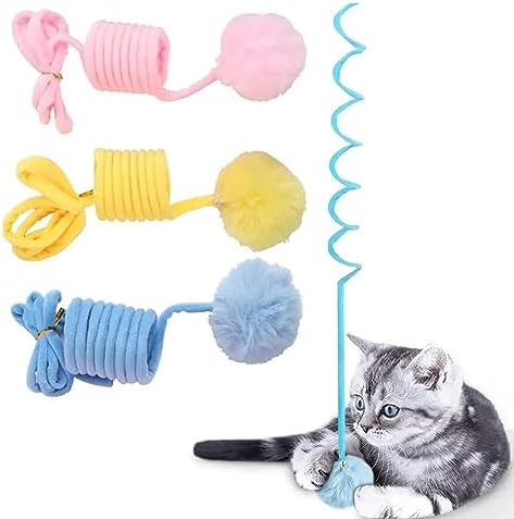 Kapı Askılı İnteraktif Kedi Oyuncağı – Pembe – Elastik İpli, Peluş Toplu, Zilli, Kediler İçin Azaltıcı, Tek Başına Oyun ve Avlanma İçgüdüsü Geliştirici Kedi Oyuncağı