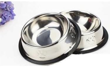 2 adet Pati Desenli Kedi Köpek Çelik Mama Kabı 16 cm 8 Oz