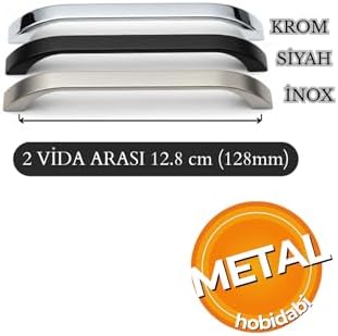 Göksu İnox Metal Mutfak Dolap Kulpları, Çekmece Kapak Kulbu, Mobilya Kulp (96 mm)