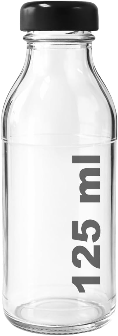 Alternative view of 125 ml Şeffaf Derin Siyah Metal Kapaklı Cam Şişe 125 cc Meşrubat Şişesi Deep 6 Adet