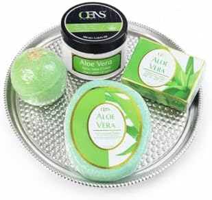 4'lü Hediye Sabun Seti - Aloevera Kokulu Banyo Seti - Banyo Topu, Aloevera Özlü Krem ve Sabun