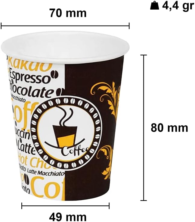 Alternative view of 7 Oz Desenli Kalın Karton Bardak, 180 ml Kağıt Bardak Çay ve Kahve için 100 Adet (180, Mililitre)