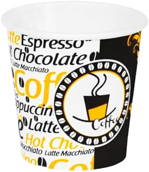 4 Oz Desenli Kalın Karton Bardak, 100 ml Kağıt Bardak Türk Kahvesi ve Espresso için 100 Adet (100, Mililitre)