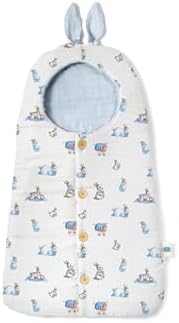DEUX LAPINS% 100 Pamuk Bebe Lapin Mavi Pamuk Muslin Kundak Battaniye BSSNT1018
