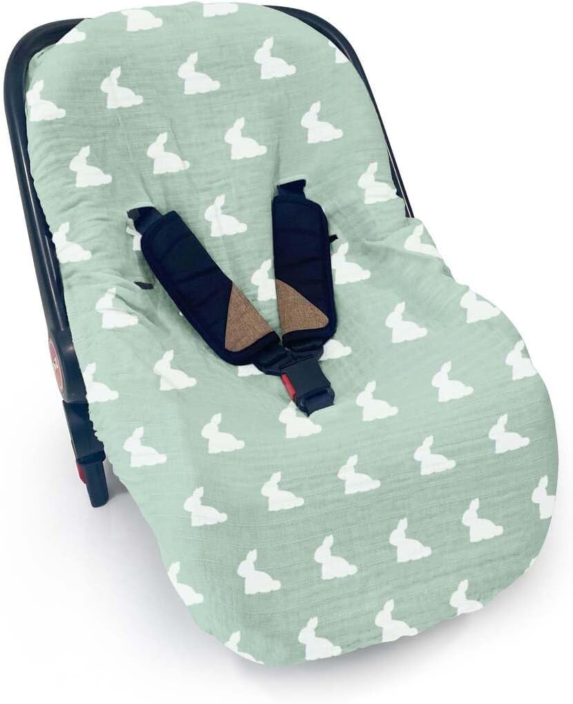 DEUX LAPINS%100 Pamuk Müslin Ana Kucağı Kılıfı - Mono Lapin Matcha Green PSTKLF-MHG-000STD