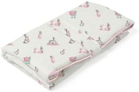 DEUX LAPINS% 100 Pamuk Çantalı Pratik Katlanabilir Alt Değiştirme Matı - Bébé Lapin Rose PAD1019