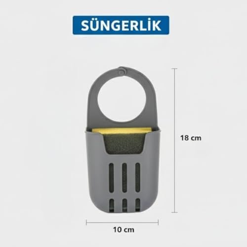 Askılı Lavabo Süngerliği – Drenajlı, Delikli Tasarım, Mutfak & Banyo Düzenleyici (10×18 cm)
