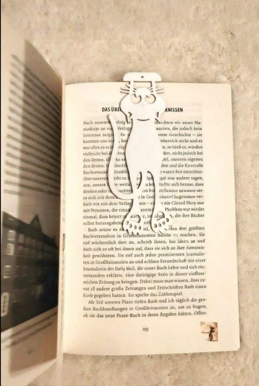 Alternative view of Plastik Kedi Figürlü Kitap Ayracı, Beyaz, 5'li Set