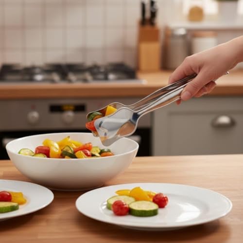 Alternative view of Paslanmaz Çelik Yemek Servis Maşası 21 cm – Salata, Makarna ve Yemekler İçin Çok Amaçlı Servis Pensi