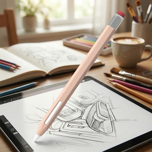 Pencil 2. Nesil Kılıf Klasik Retro Tasarım Mat Silikon Pembe