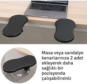 Ayarlanabilir Masa Kol Dirsek Dayama Pedi Desteği Aparatı Klavye Mouse