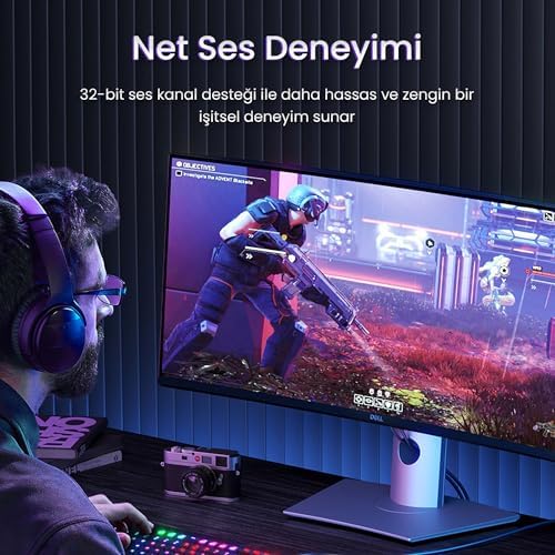 Alternative view of Displayport 16K 60Hz 8K 240Hz 4K 240Hz 80 Gbps HDR ARC Örgülü DP 2.1 Kablo 3 Metre