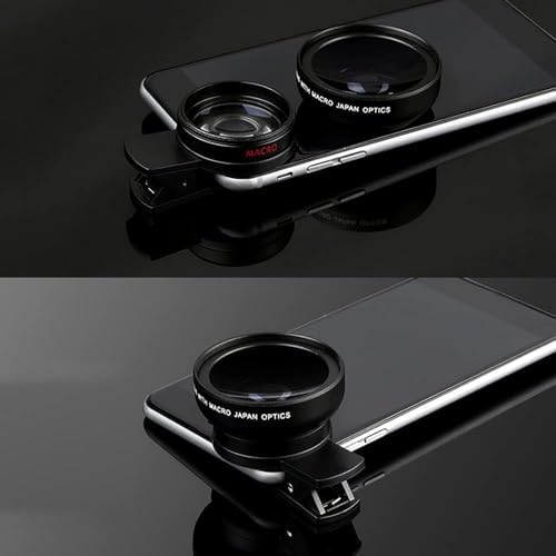 Alternative view of 2’si 1 Arada Klipsli Telefon Kamera Lensi 0.45X Ultra Geniş Açı 10X Makro 37mm Evrensel 49mm UV Port Siyah