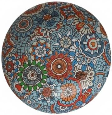Alternative view of Metal Çerezlik Mandala Desen – Renkli Dekoratif Servis Kasesi, Yuvarlak Sunum Tabağı 3'lü Set (A)