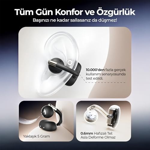 Soundpeats Clip1 Hi-Res LDAC Open-Ear ENC OWS Bluetooth 5.4 Kablosuz Kulaklık Siyah