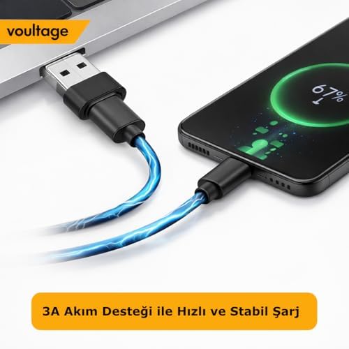USB To Type-C Dönüştürücü/Çevirici, 3A Hızlı Şarj ve Veri Aktarımı, Otg, Mini Boy Siyah, İphone ve Dizüstü Bilgisayar Uyumlu, Auto Uyumlu