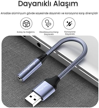 Alternative view of USB-A to 3.5mm Aux Mikrofon Destekli DAC Chip HiFi Ses Kartı
