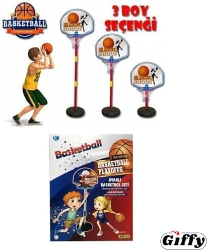 Giffy/Ayaklı Büyük Boy Basketbol Potası 120cm Portatif Basketbol Pota Ayarlanabilir Boy