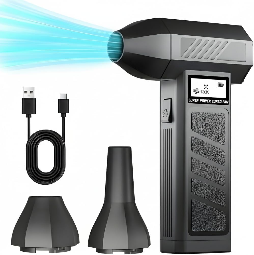 Alternative view of Profesyonel Turbo Jet Fan 130.000 RPM - LED Ekranlı Mini Turbo Fan Taşınabilir Basınçlı Hava Cihazı - Araç, Klavye, Mangal ve Kamp İçin Çok Amaçlı Üfleyici
