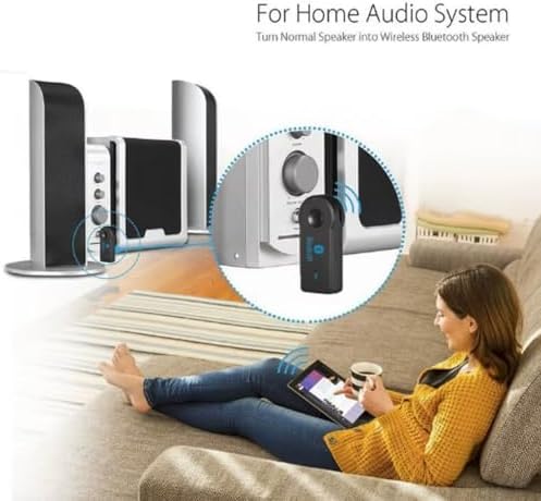 Mikrofonlu Bluetooth Ses Alıcı Araç ve Hoparlör İçin Aux Girişli Kablosuz Dönüştürücü Kiti