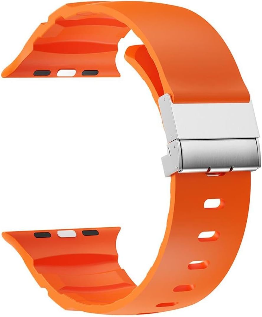 - 10 46 mm ile Uyumlu Silikon Kordon Ayarlanabilir Klipsli Metal Tokalı Kayış