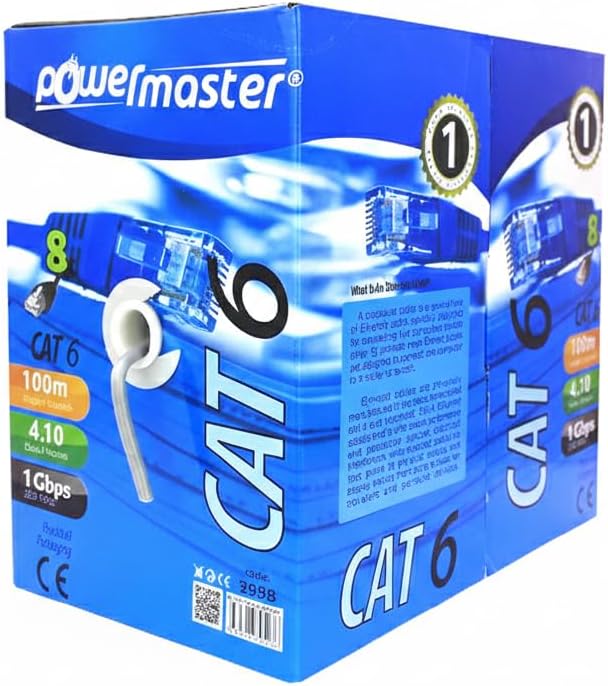 Cat6 23 AWG 100 Metre Ethernet Network Kablosu, Powermaster