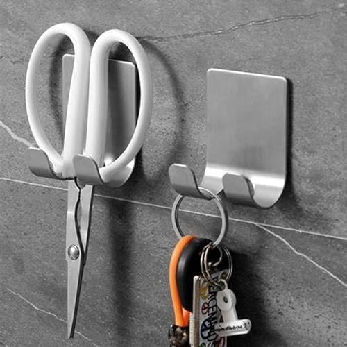 2'Li Paslanmaz Çelik Metal Banyo Jilet ve Traş Bıçağı Tutucu, Kendinden Yapışkanlı, Çift Askılı, Delme Gerektirmez, Su Geçirmez, Nemli Ortama Dayanıklı,, Mermer, Cam, Ahşap Uyumlu