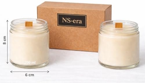 Sandal Ağacı Kokulu Dekoratif Ahşap Fitil 200 ml Kutulu Hediyelik 2'li Set Kavanoz Mum
