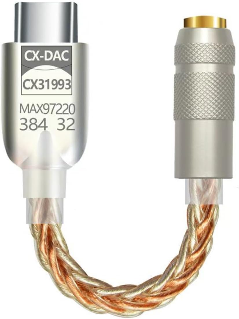 Type-C - 3.5 CX31993 MAX97220 Çip HiFi DAC Kartı Kulaklık Kablosu (USB başlık)