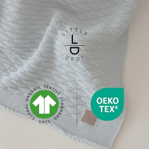 Alternative view of %100 Organik Pamuk Bebek Örme Battaniye Hediye Kutulu - Yumuşak Yürümeye Başlayan Çocuk, Beşik, Bebek Arabası Battaniyesi - Yeni Doğanlar için Nötr Kundak ve Alma Battaniyesi, 76 cm x 101