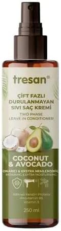 Alternative view of Tresan Hindistan Cevizi & Onarıcı Çift Fazlı Durulanmayan Sıvı Saç Kremi – Isı Korumalı 250 ml