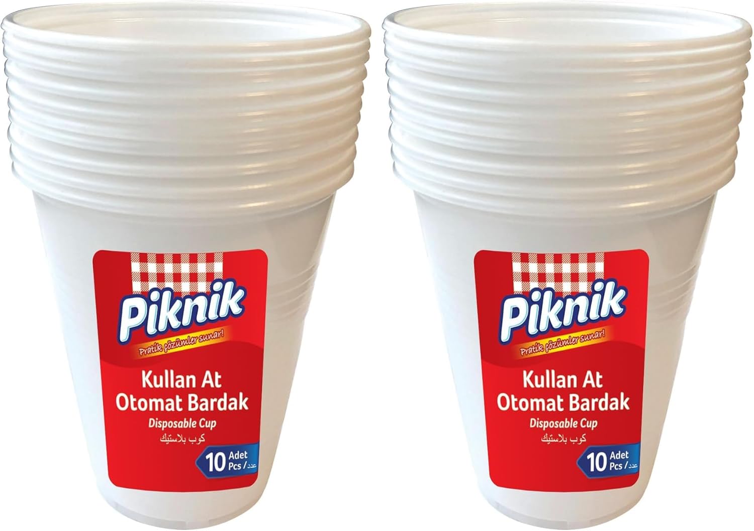 Alternative view of Piknik Kullan At Plastik Bardak Otomat 10'lu Beyaz 1481 (2 paketi)