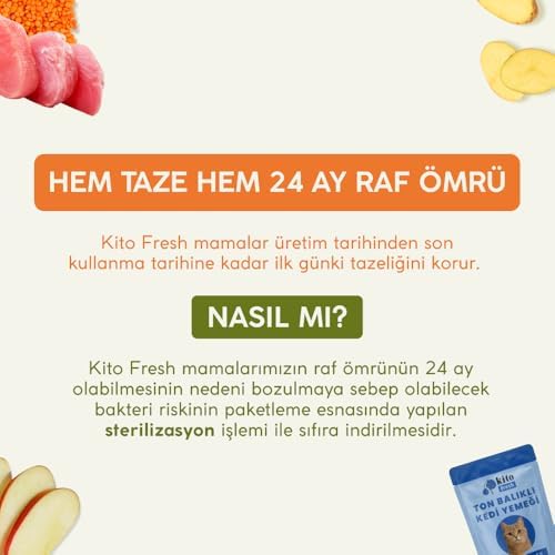 Kito Fresh Ton Balıklı Kedi Yemeği%100 Taze İçerikli Mama 80 g