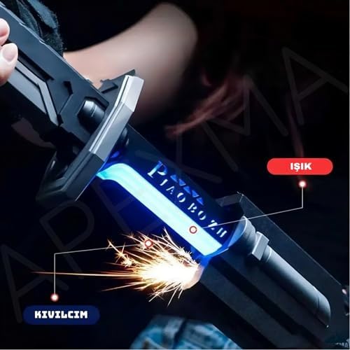 Kıvılcım ve Buhar Efektli Işıklı RGB Oyuncak Kılıç – Oyuncak Şarjlı Sesli Kılıç 80 cm Renk Değiştiren Oyuncak Samuray Kılıcı