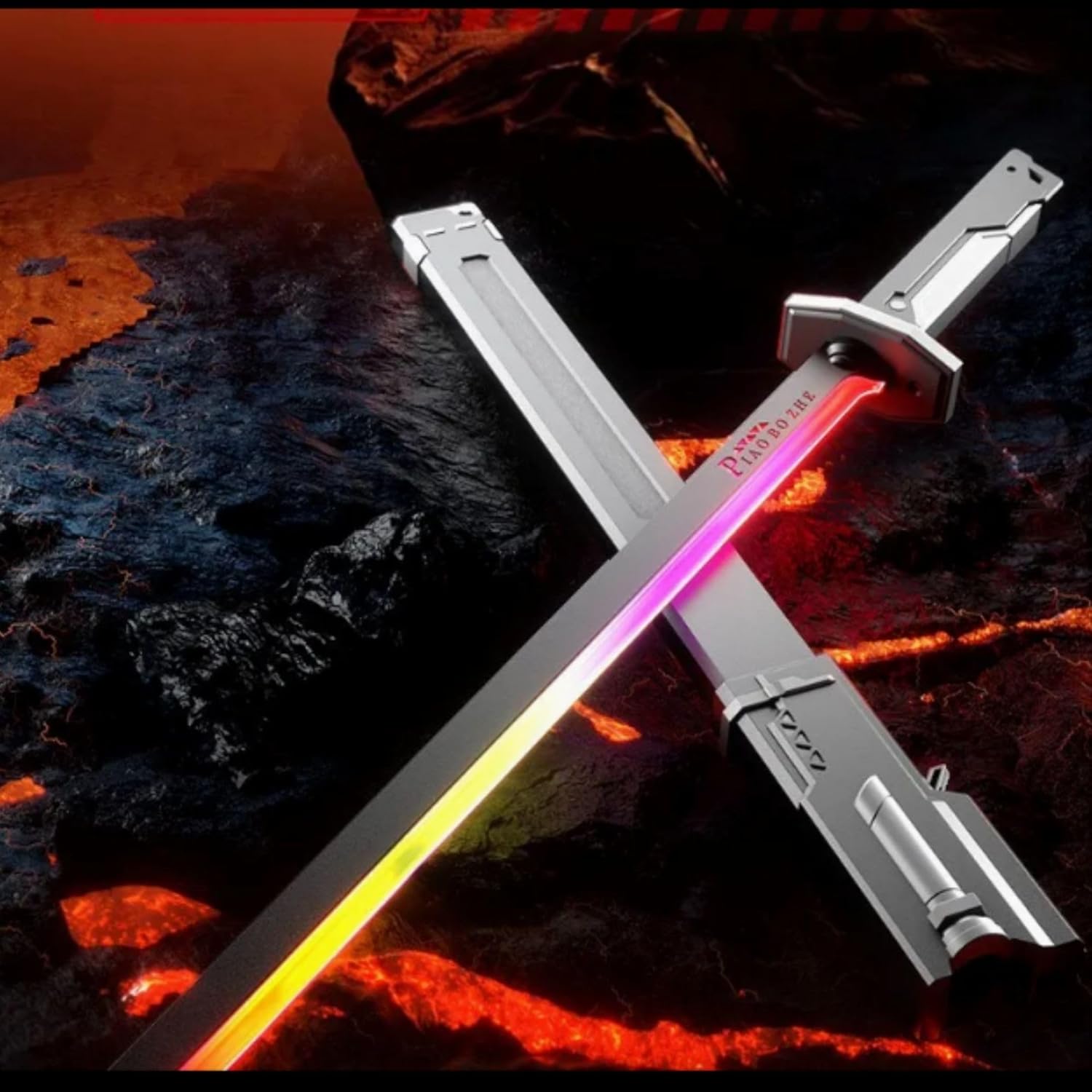Alternative view of Kıvılcım ve Buhar Efektli Işıklı RGB Oyuncak Kılıç – Oyuncak Şarjlı Sesli Kılıç 80 cm Renk Değiştiren Oyuncak Samuray Kılıcı