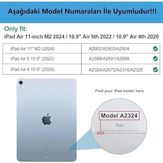 iPad Air 11 M3 (2025) / M2 (2024) / Air 10.9 (2022/2020) ile Uyumlu Kapaklı Standlı Uyku Modlu Smart Kılıf, Clove Purple