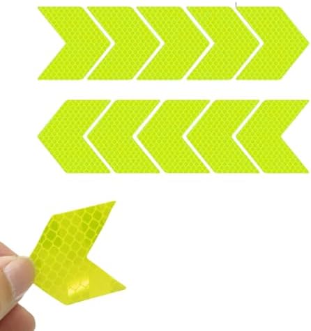 Yüksek Performans 10 Adet Chevron Şekilli Yansıtıcı Seti Motorlu Motorsuz Tüm Araçlar İçin (Limon Sarı)