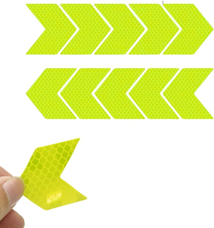 Alternative view of Yüksek Performans 10 Adet Chevron Şekilli Yansıtıcı Seti Motorlu Motorsuz Tüm Araçlar İçin (Limon Sarı)