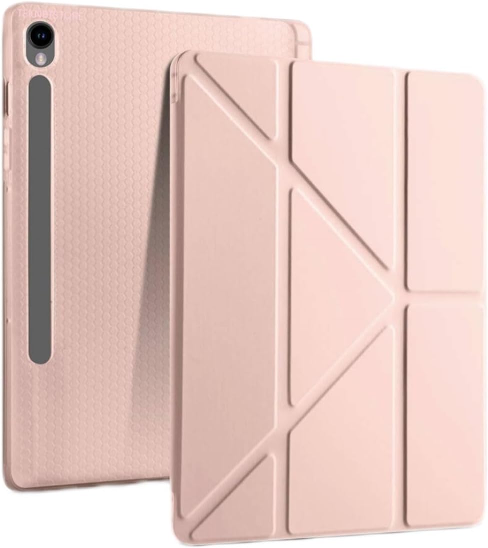 Galaxy Tab S9 FE/S10 FE/S10 Lite 10.9 ile Uyumlu Kalem Bölmeli Katlanabilir Standlı Kılıf, Pembe