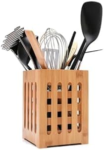Bambu Kaşıklık, Dekoratif Tezgah Üstü Dik Kaşıklık, Bambu Mutfak Düzenleyici