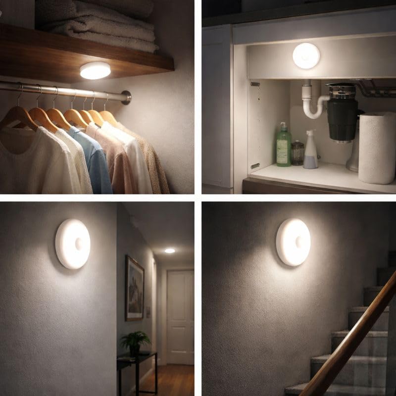 2’li Set Sensörlü LED Kabin Işığı Gece Lambası | 1,5W | 4000K Doğal Beyaz | 150 Lümen | USB Şarjlı | Manyetik & Bantlı | Mutfak Dolabı, Merdiven, Aydınlatma Karanlıkta Harekete Duyarlı