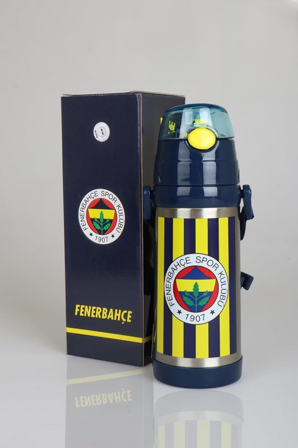 "Dekomus Cep Defteri Hediyeli" Lisanslı Sarı Lacivert Çelik Matara 500 mL